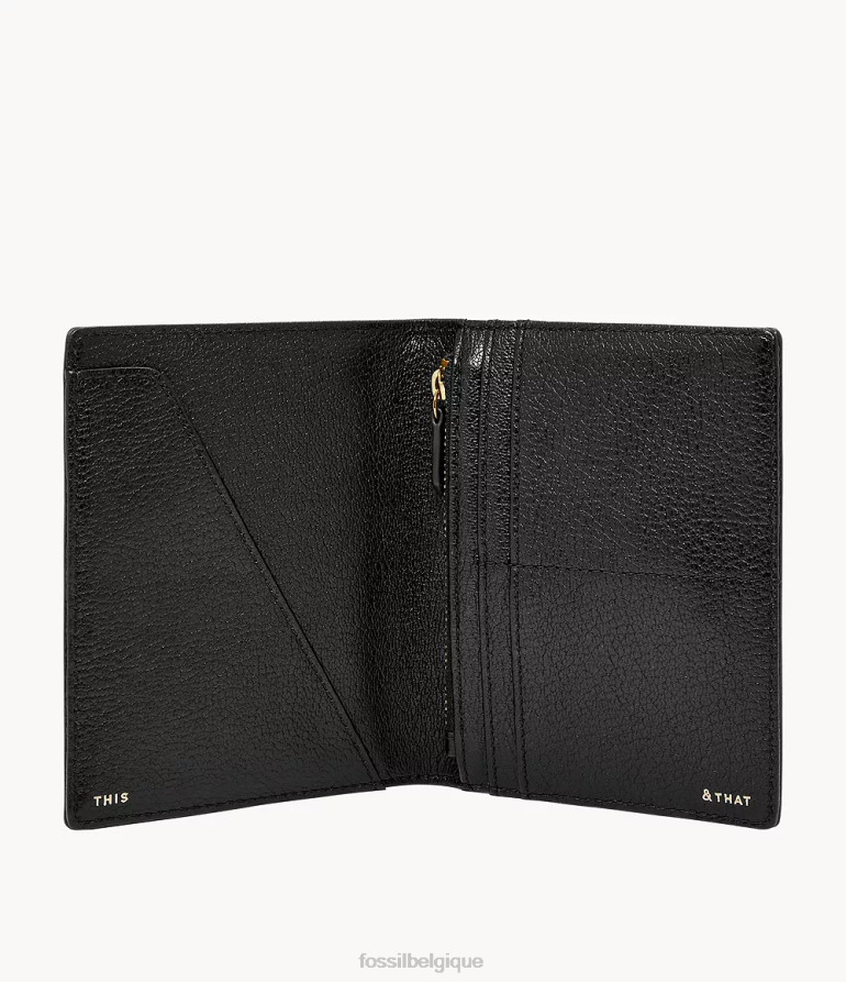 Fossil accessoire femmes étui de passeport rfid de voyage noir 8V46041981