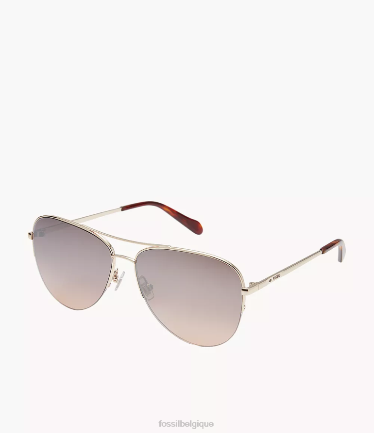 Fossil accessoire femmes lunettes de soleil aviateur tiana brun 8V46041987