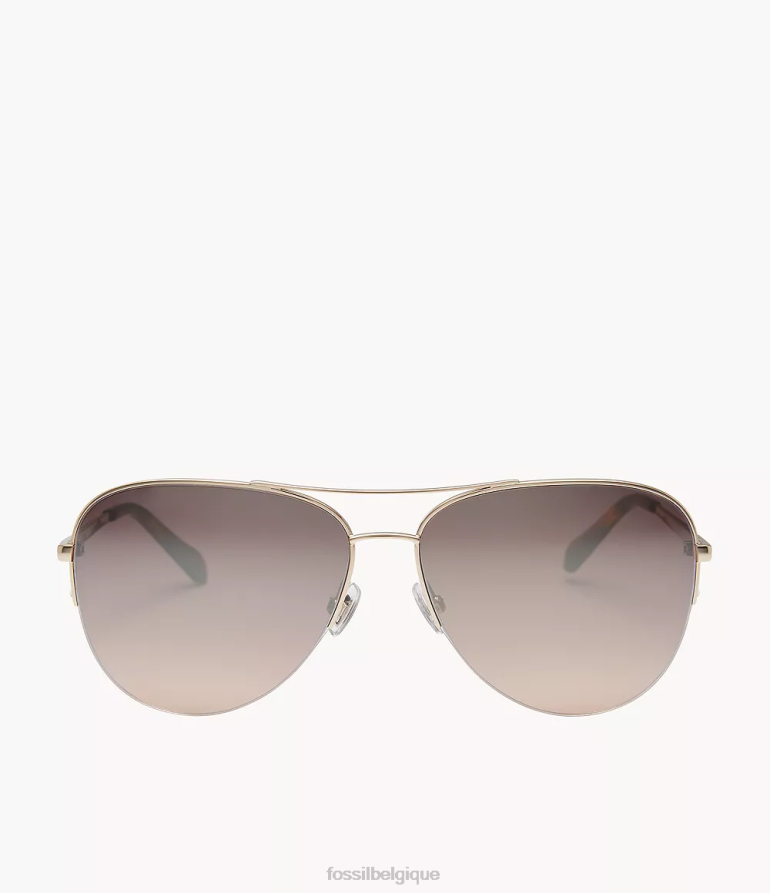 Fossil accessoire femmes lunettes de soleil aviateur tiana brun 8V46041987