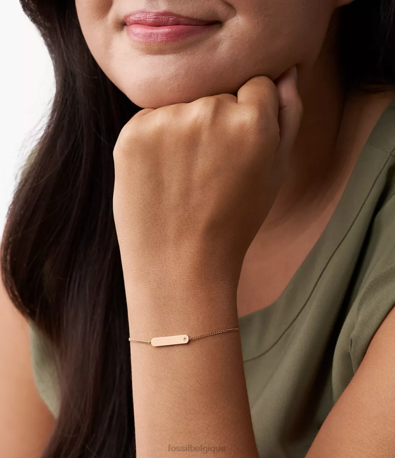 Fossil bijoux femmes bracelet chaîne à barre en acier inoxydable Lane ton doré rose 8V4604970