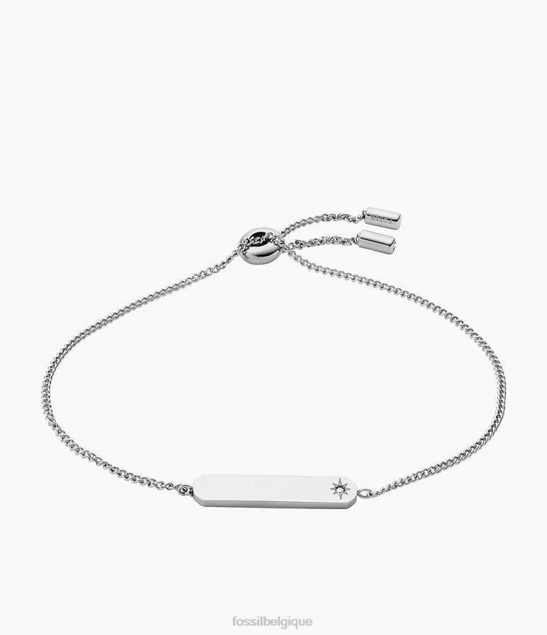 Fossil bijoux femmes bracelet chaîne à barre en acier inoxydable draw argenté 8V46041010
