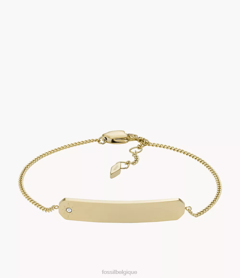 Fossil bijoux femmes bracelet chaîne à barre en acier inoxydable draw ton d'or 8V4604976