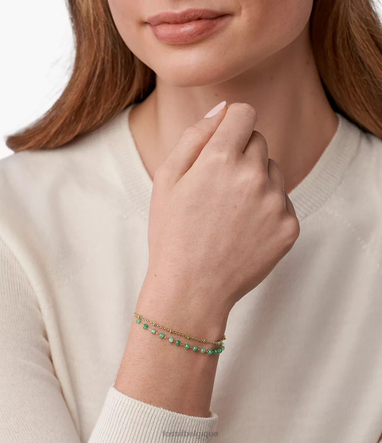 Fossil bijoux femmes bracelet en perles de jade des prés modernes de Géorgie vert 8V4604977