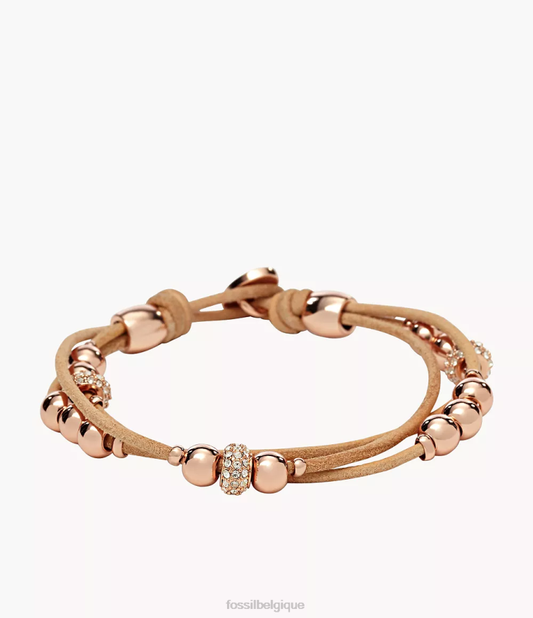 Fossil bijoux femmes bracelet sadie rondelle pour poignet beige/marron/or rose 8V4604965