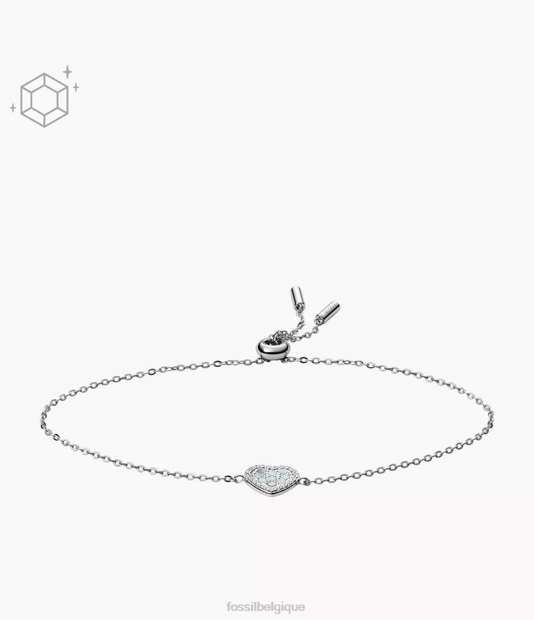 Fossil bijoux femmes bracelet station de coeurs elliott nacre bleue 8V46041233