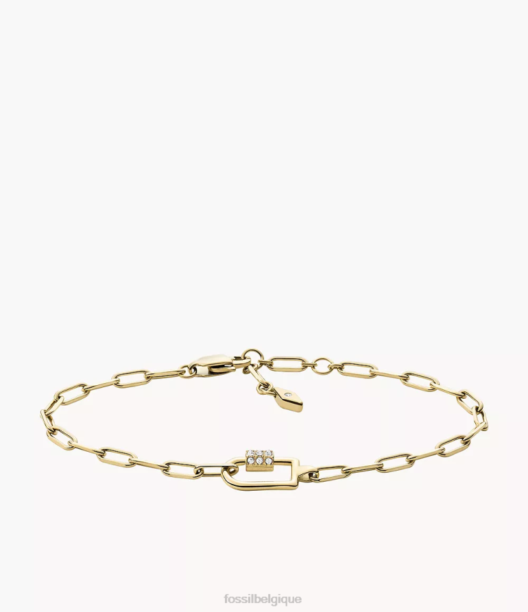 Fossil bijoux femmes corra oh si charmant bracelet chaîne en acier inoxydable ton d'or 8V46041125