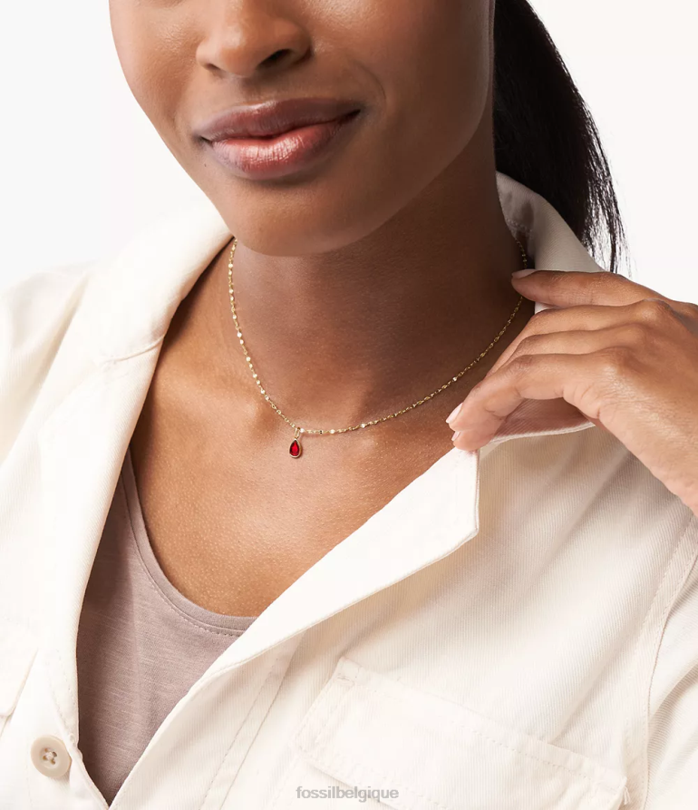 Fossil bijoux femmes corra oh si charmant charme de pierre de naissance de janvier ton rouge 8V46041249