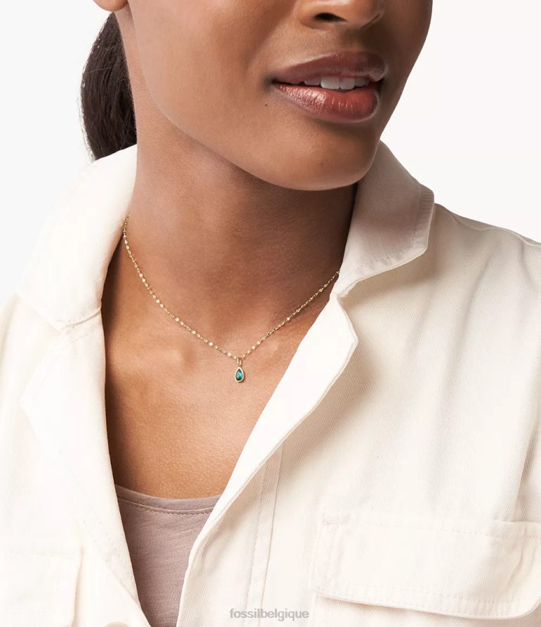 Fossil bijoux femmes corra oh si charmant charme de pierre de naissance de mai ton vert 8V46041179