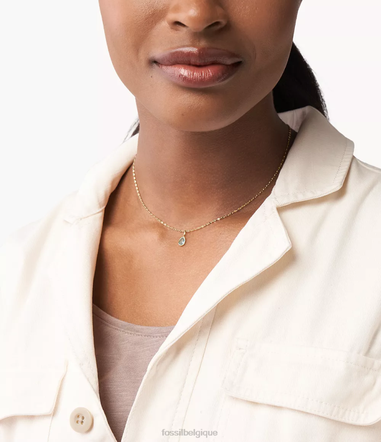 Fossil bijoux femmes corra oh si charmant charme de pierre de naissance de mars ton bleu 8V46041210