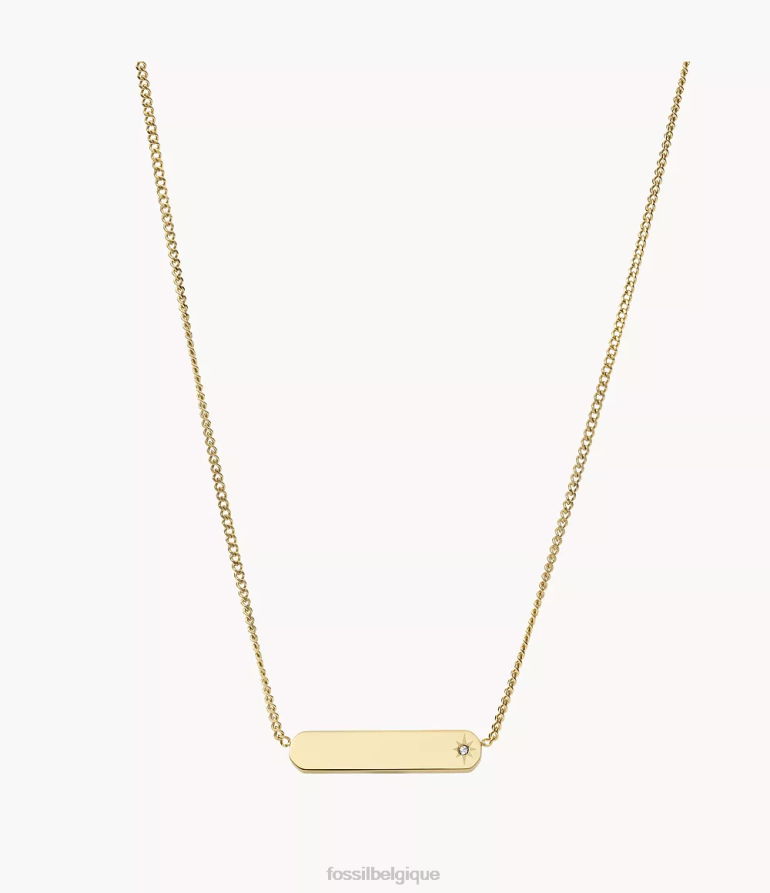 Fossil bijoux femmes collier chaîne à barre en acier inoxydable Lane ton d'or 8V4604931