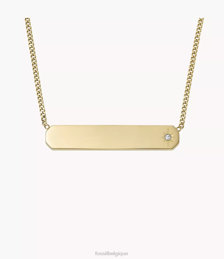 Fossil bijoux femmes collier chaîne à barre en acier inoxydable draw ton d'or 8V4604909
