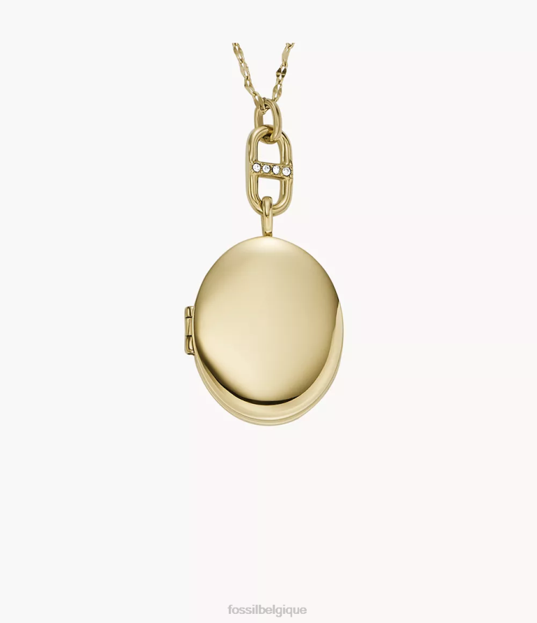 Fossil bijoux femmes collier chaîne en acier inoxydable collection médaillon ton d'or 8V4604959