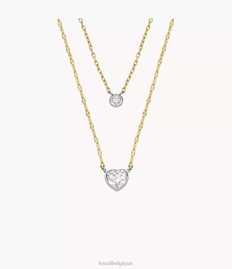 Fossil bijoux femmes collier chaîne en acier inoxydable signes d'affection sadie deux tons 8V4604932