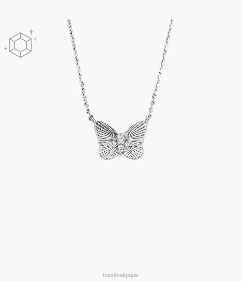 Fossil bijoux femmes collier de chaîne de papillons sterling argent 8V4604928