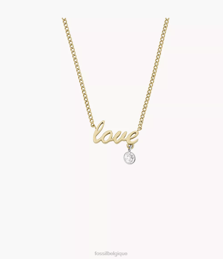 Fossil bijoux femmes collier de station en acier inoxydable Sadie Love Notes deux tons 8V4604948