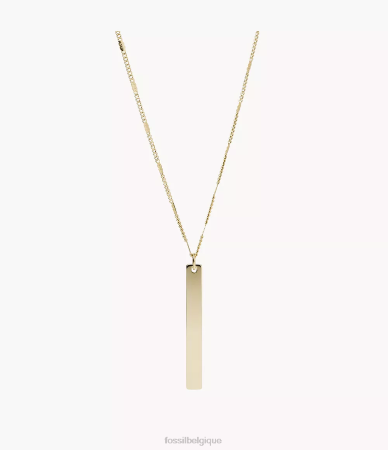 Fossil bijoux femmes collier en acier inoxydable de barre de voie ton d'or 8V46041309