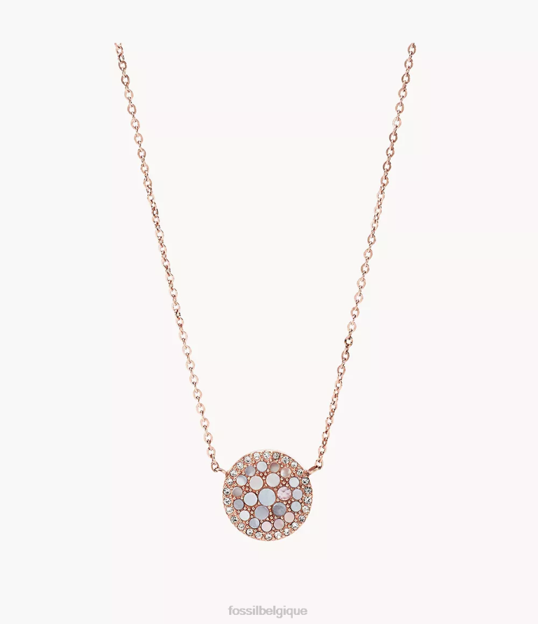 Fossil bijoux femmes collier en acier inoxydable mosaïque val rose/or rose 8V4604930