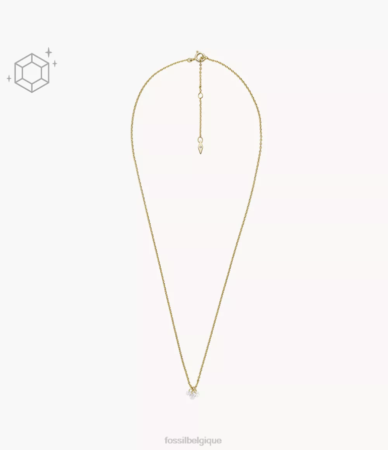 Fossil bijoux femmes collier en grappe de laiton plaqué 14 carats Sadie Shine Bright or 8V46041260