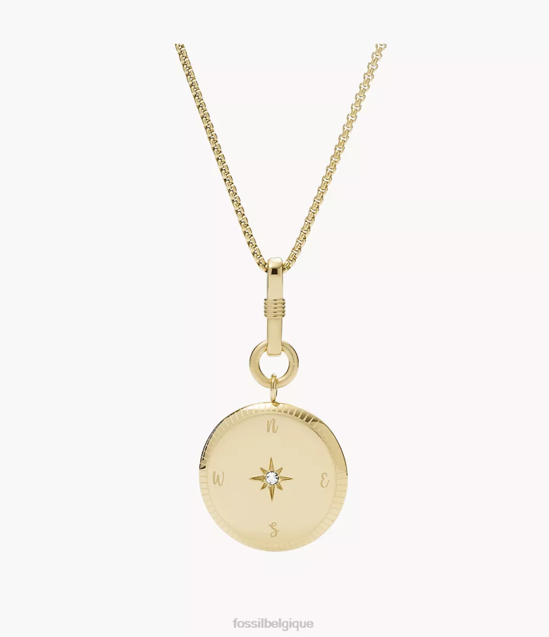 Fossil bijoux femmes collier pendentif en acier inoxydable intentions du nouvel an de Géorgie ton d'or 8V46041139