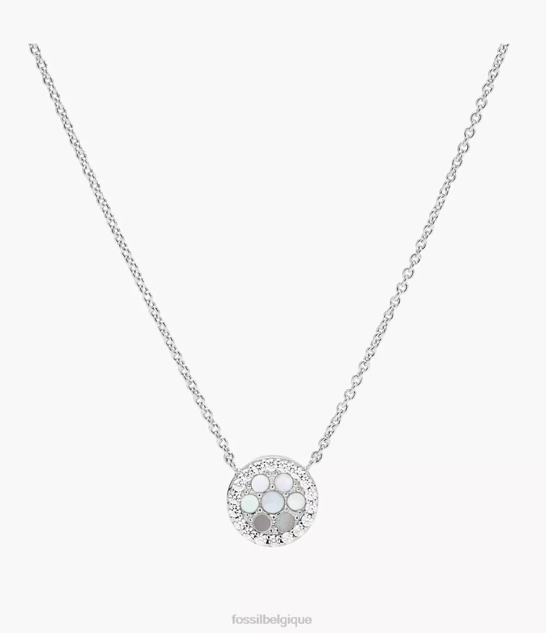 Fossil bijoux femmes collier à pendentif en argent sterling elliott nacre 8V4604914