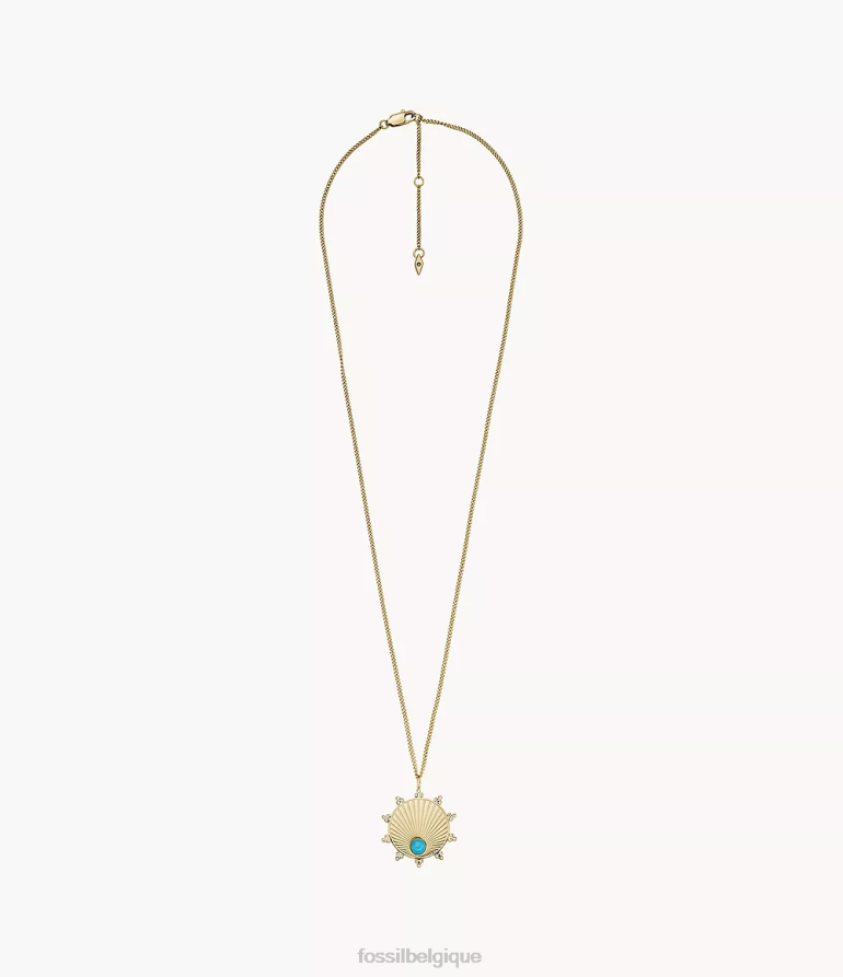 Fossil bijoux femmes collier pendentif soleil du Texas turquoise 8V46041236