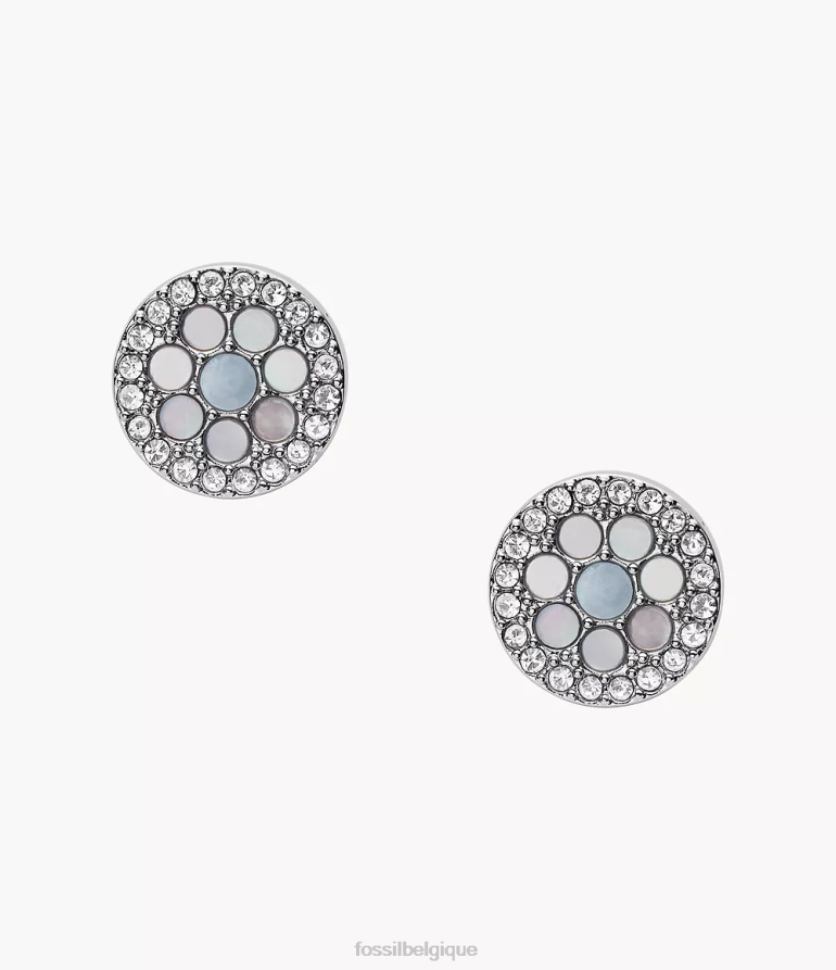 Fossil bijoux femmes boucle d'oreille en acier inoxydable mosaïque val bleu 8V46041044