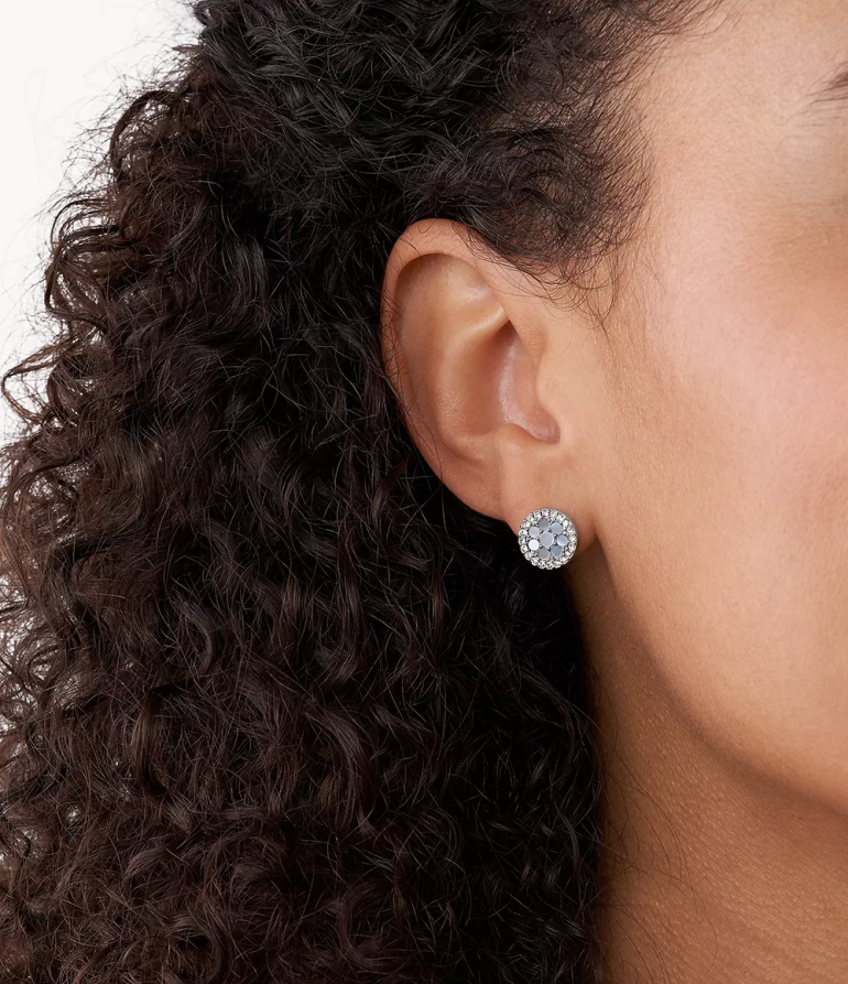 Fossil bijoux femmes boucle d'oreille en acier inoxydable mosaïque val bleu 8V46041044