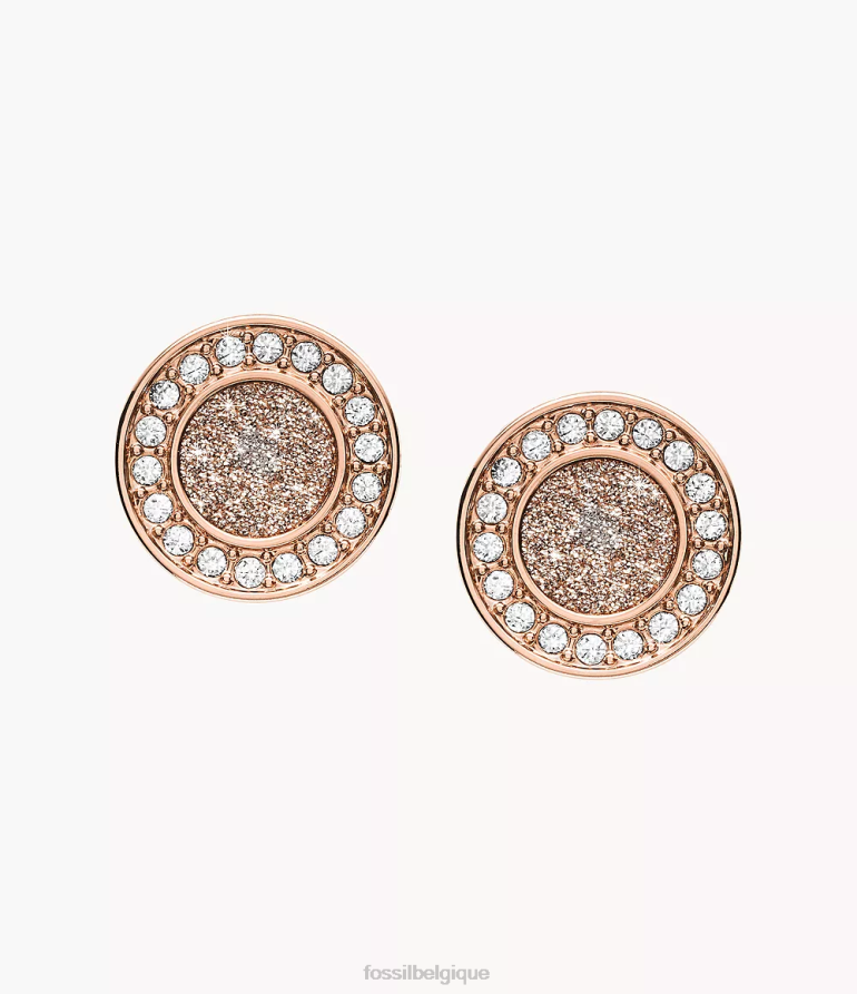 Fossil bijoux femmes boucle d'oreille halo sutton ton doré rose 8V46041050