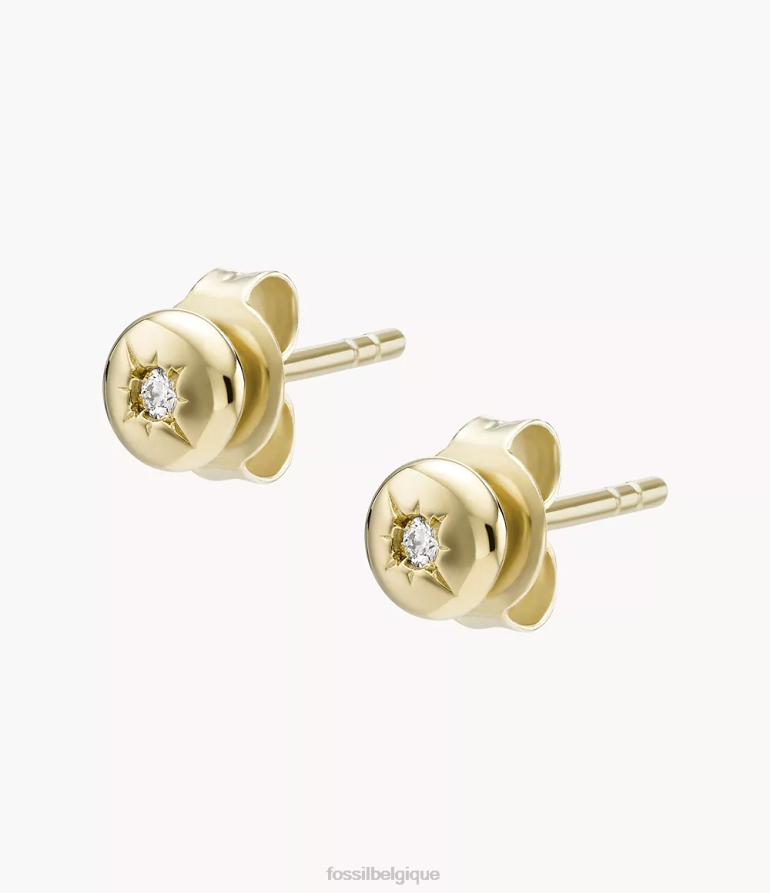 Fossil bijoux femmes boucle d'oreille légère en plaqué sterling 18 carats avec diamant cultivé en laboratoire argent 8V46041253