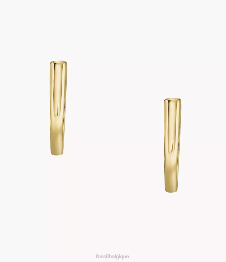 Fossil bijoux femmes boucles d'oreilles créoles Heritage Essentials en acier inoxydable ton d'or 8V46041067