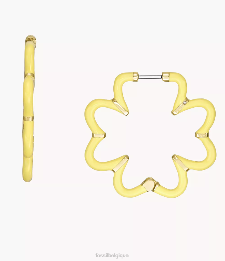 Fossil bijoux femmes boucles d'oreilles créoles en acier inoxydable color pop ton d'or 8V46041085