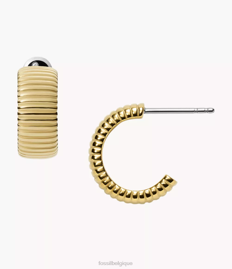 Fossil bijoux femmes boucles d'oreilles créoles en acier inoxydable du patrimoine vintage de Géorgie ton d'or 8V46041241