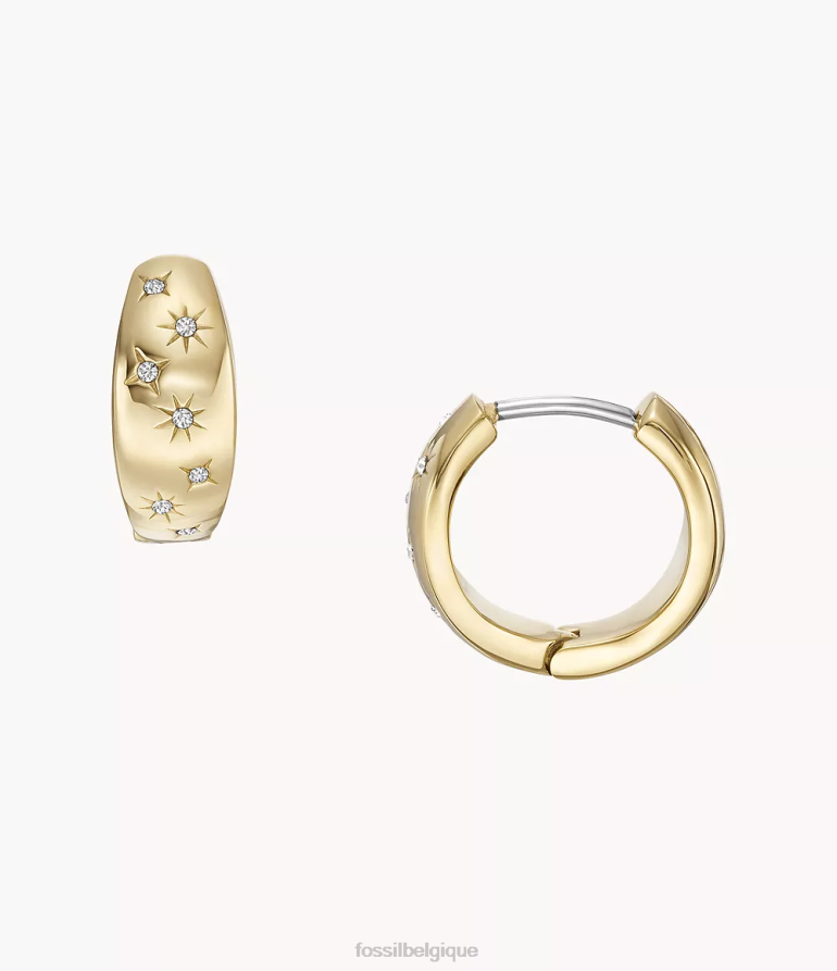 Fossil bijoux femmes boucles d'oreilles créoles en acier inoxydable sadie sous les étoiles ton d'or 8V46041033