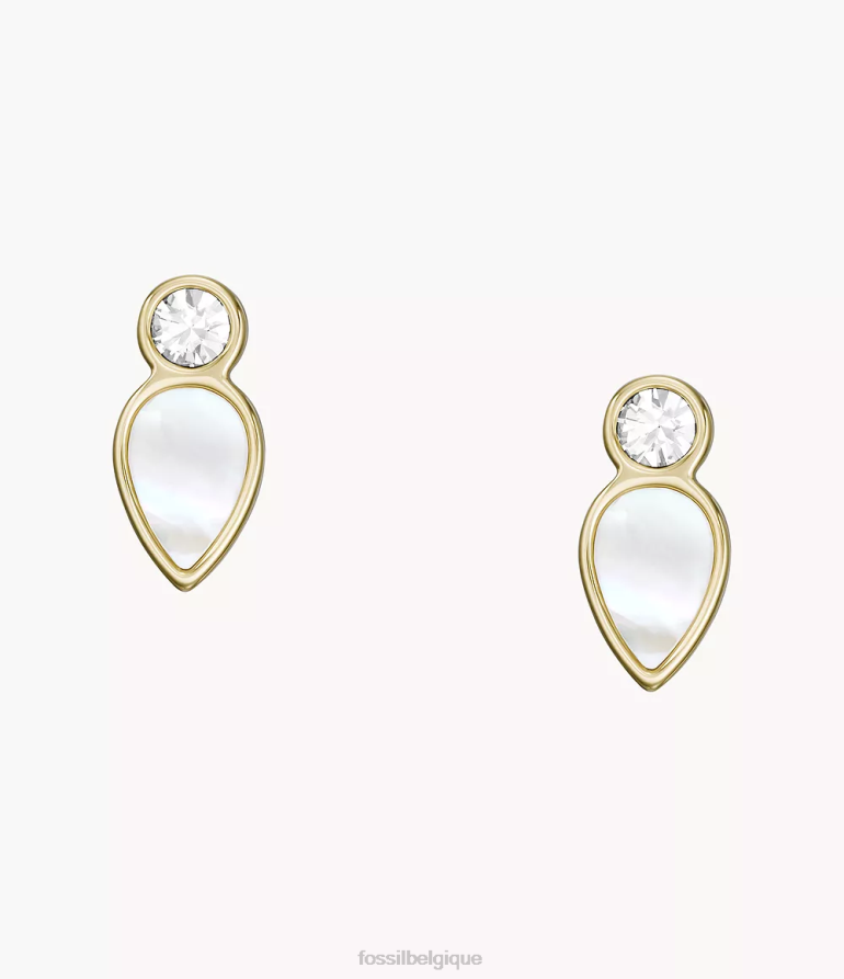 Fossil bijoux femmes boucles d'oreilles en forme de larme nacre blanche 8V46041084