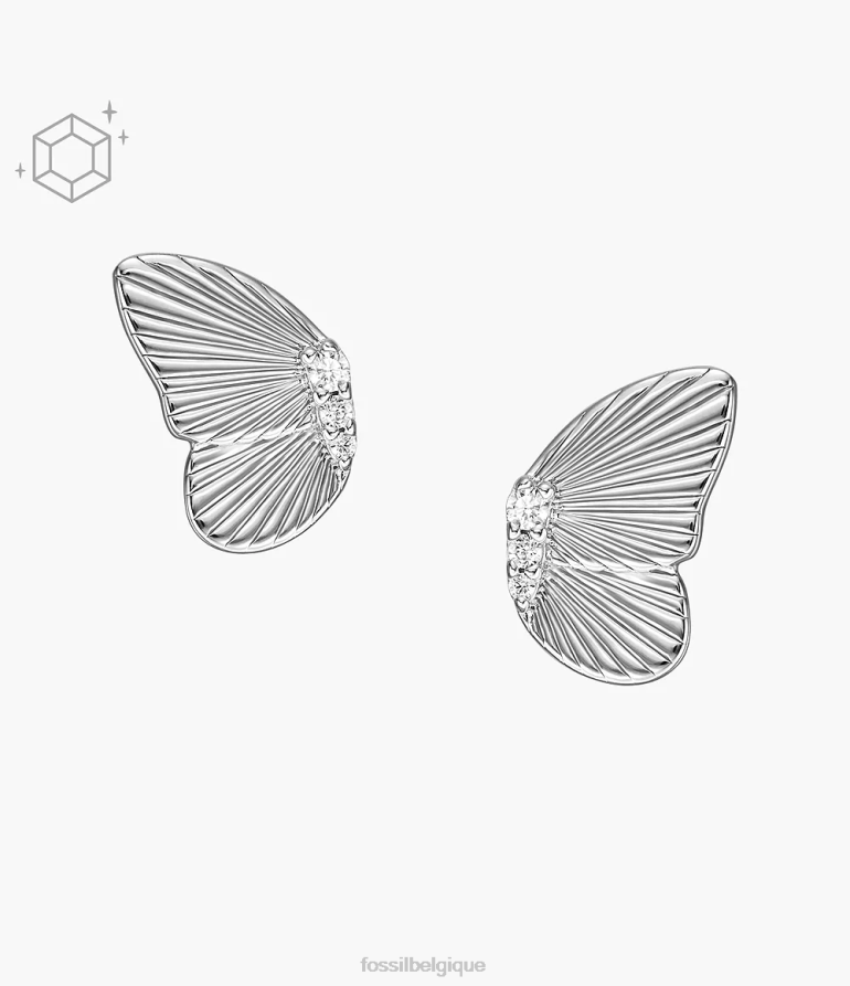 Fossil bijoux femmes boucles d'oreilles papillons sterling argent 8V46041034