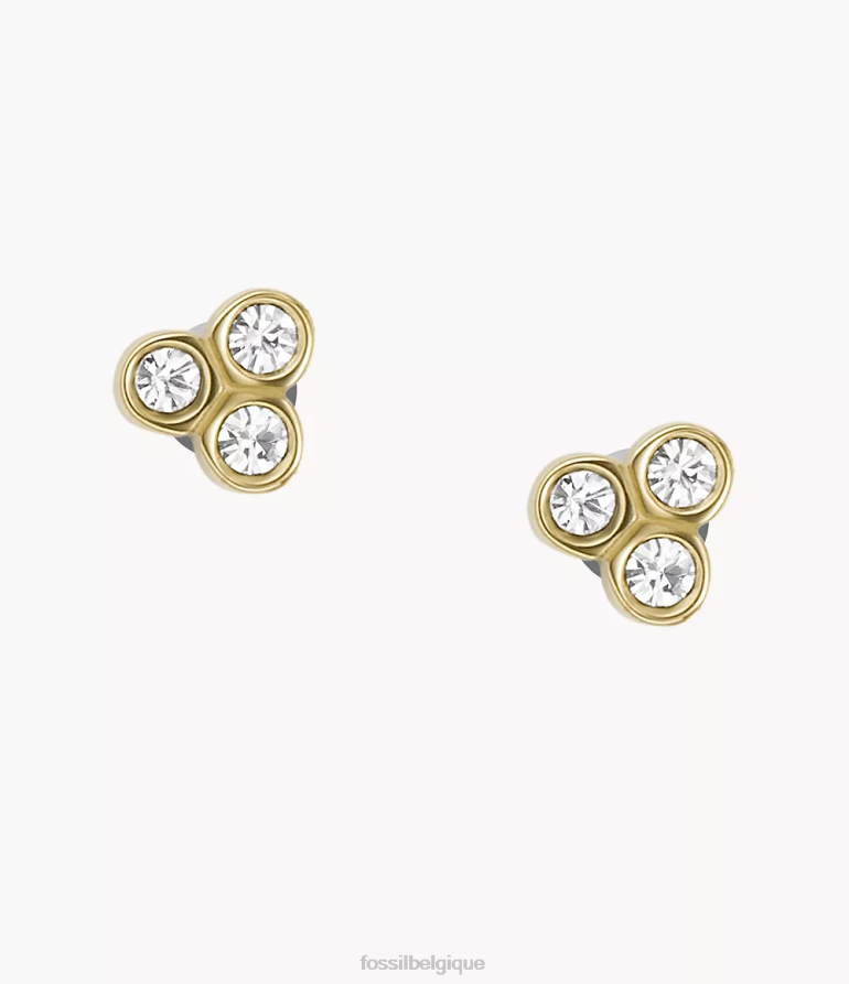 Fossil bijoux femmes boucles d'oreilles à tige en acier inoxydable Sadie Trio Glitz ton d'or 8V46041045