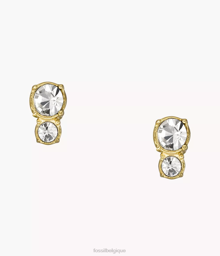 Fossil bijoux femmes boucles d'oreilles à tige en acier inoxydable toutes empilées ton d'or 8V46041064