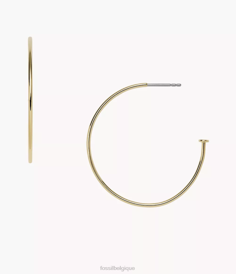 Fossil bijoux femmes corra oh si charmantes boucles d'oreilles créoles en acier inoxydable ton d'or 8V46041165