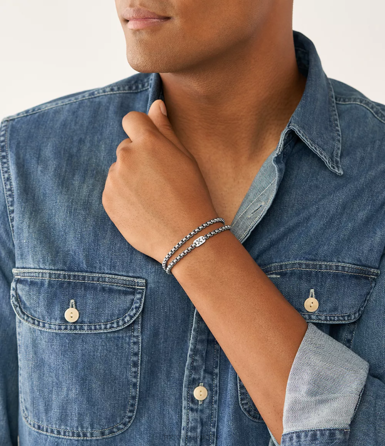 Fossil bijoux Hommes bracelet chaîne aventurier en acier inoxydable argenté 8V46041874