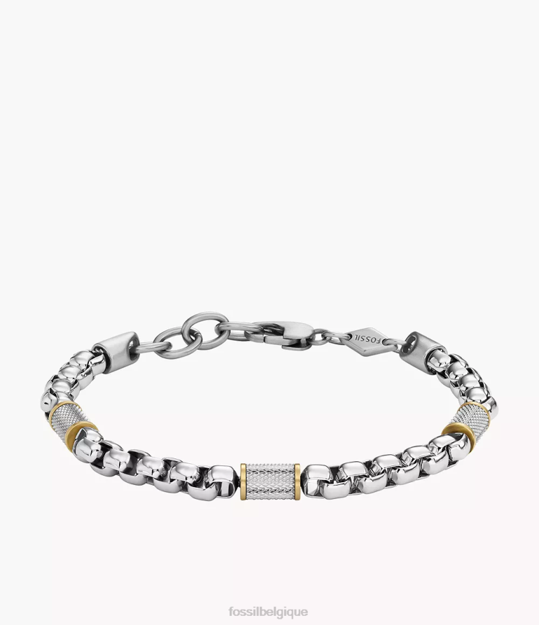 Fossil bijoux Hommes bracelet chaîne en acier inoxydable tout empilé bicolore argent et or 8V46041863
