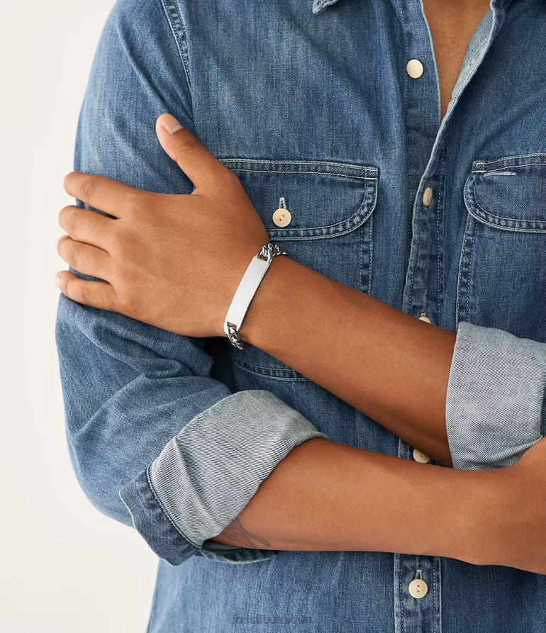 Fossil bijoux Hommes bracelet d'identification en acier inoxydable draw argenté 8V46041873