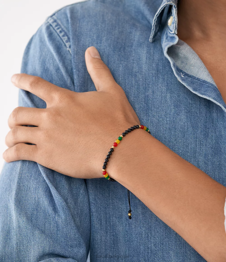 Fossil bijoux Hommes bracelet perlé en onyx et jade du mois de l’histoire noir 8V46041942