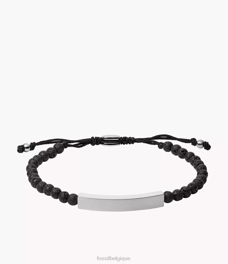 Fossil bijoux Hommes bracelet plaque pierre de lave argenté 8V46041848