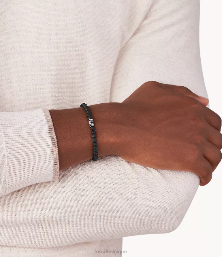 Fossil bijoux Hommes bracelet semi-précieux noir 8V46041850