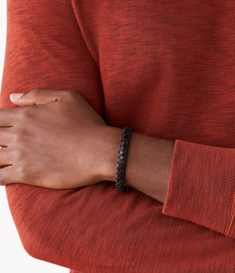 Fossil bijoux Hommes bracelet tressé marron et noir 8V46041855