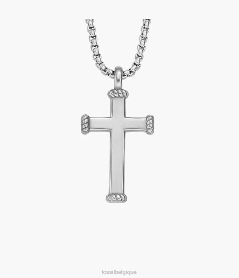 Fossil bijoux Hommes collier pendentif en acier inoxydable moments significatifs argenté 8V46041920
