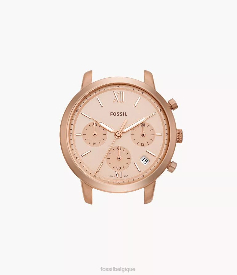 Fossil accessoire femmes boîtier de montre en acier inoxydable chronographe neutre ton doré rose 8V460481