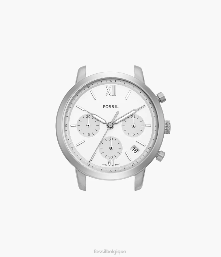 Fossil montre femmes boîtier de montre en acier inoxydable chronographe neutre argenté 8V460485