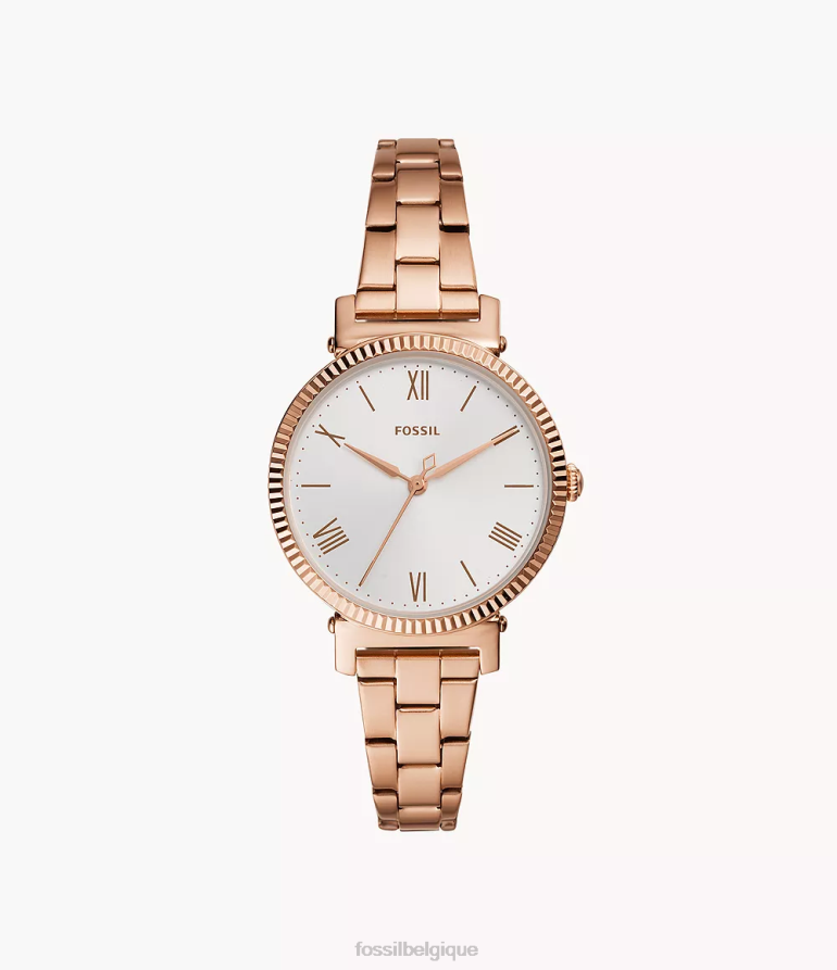 Fossil montre femmes montre Daisy à trois aiguilles en acier inoxydable ton doré rose 8V460461