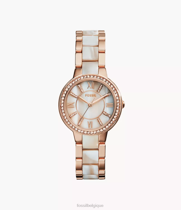 Fossil montre femmes montre Virginia & Horn en acétate et acier inoxydable ton rose 8V4604109